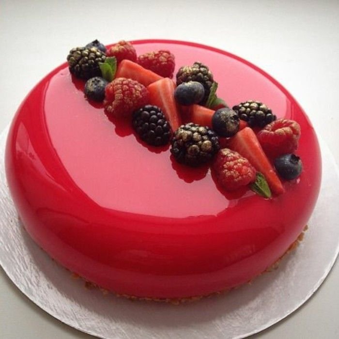 Glaçages miroir fruits rouge